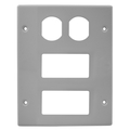 Hubbell Wiring Device-Kellems Metal Raceway, HBL6750 Series, Device Cover Plate, 3-Gang, 1) Duplex and 2) Decorator, Gray HBL6747BRRGY